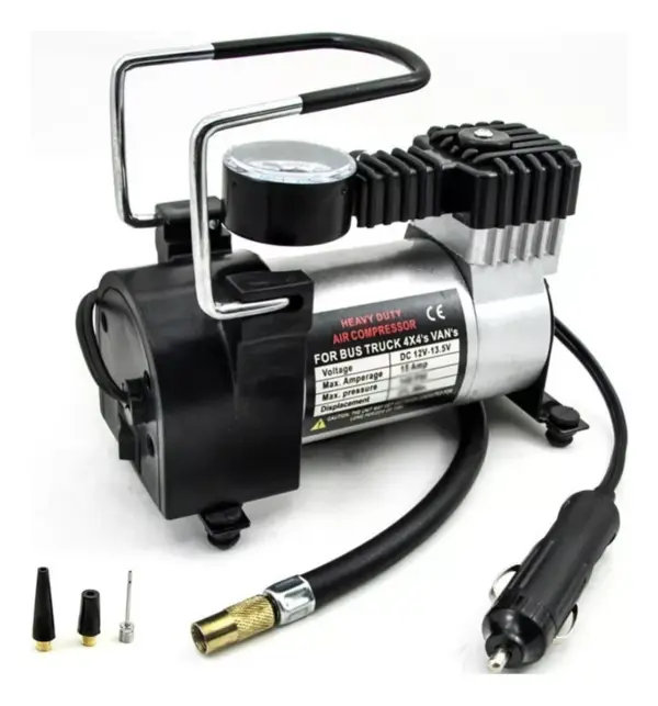 Compresor Para Auto 12v 150psi 35lt/min Portátil Con Manometro Incluye 3 Picos - Image 2