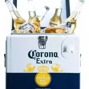 Heladera Conservadora Corona Portatil 15 Lts Cerveza + Cerveza Corona Porron 330ml X 48 Unidades