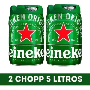 Kit 02 Barril de Cerveza Heineken 5l Sellado + Termo Stanley clásico 1.4 lts