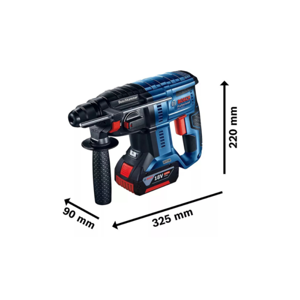 Rotomartillo Inalámbrico Bosch 18v Perforador GBH 180-LI SDS Plus + 2 Baterías y Cargador KIT - Image 3