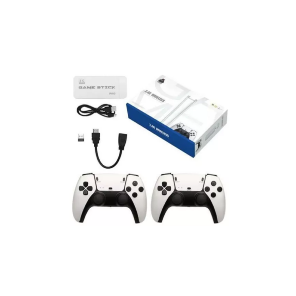 CONSOLA DE JUEGOS GAME STICK PRO 4K WHITE 64GB 2 CONTROLES INALAMBRICOS
