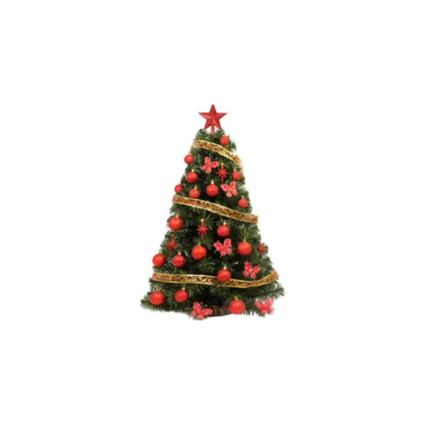 Arbolito de Navidad XL 1mt con kit 30 pzas Rojo