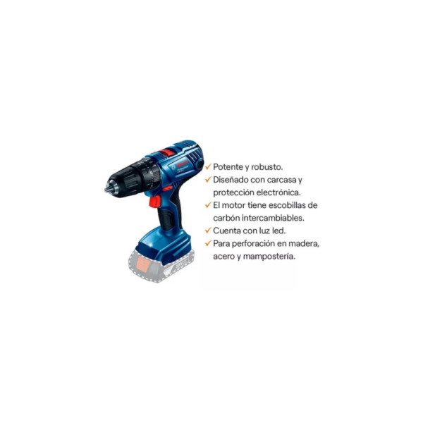 Taladro Percutor Bosch Inalámbrico 18V GSB 180-LI c 2 Baterías y Cargador - Image 4