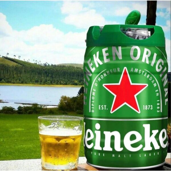 Kit 02 Barril de Cerveza Heineken 5l Sellado + Termo Stanley clásico 1.4 lts - Image 2