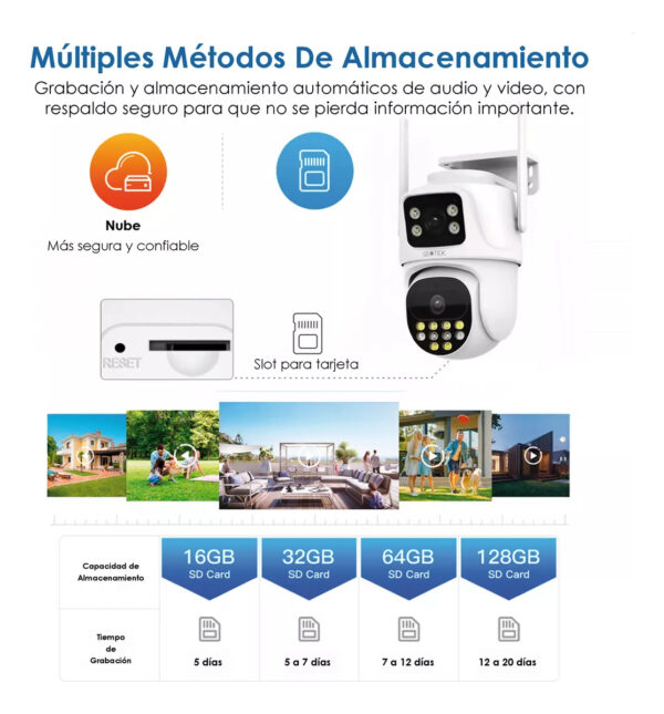 Kit 3 Camaras Seguridad Geotek Ip Wifi Domo Doble Lente 6MP Exterior Nocturna Color Blanco - Image 2